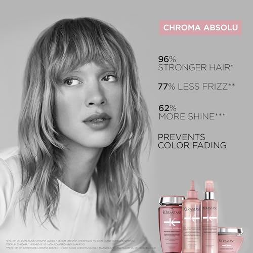 Kerastase Chroma Absolu Bain Chroma Respect Shampoo - Gentle Hydrating Protection, Preserves 92% Color Intensity, For Fine to Medium Hair, 500ml